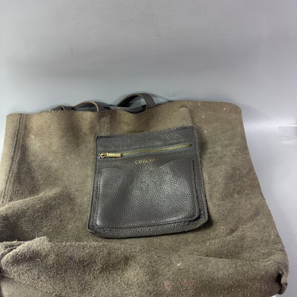 Cuyana Classic Leather Tote Bag Purse in Stone Gray - Picture 8 of 15